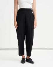 önden dikişli slouchy pantolon siyah 4