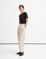 önden dikişli slouchy pantolon taş 2