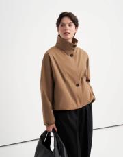 dik yaka bomber ceket camel
