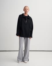 yüksek yaka interlok sweatshirt lacivert