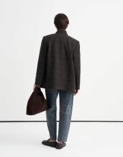 ekose yün blazer kahverengi kahve 3