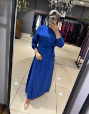 invee yandan bağcıklı elbise saks