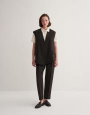 kruvaze yelek koyu kahve