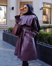 qooq store verena trençkot mürdüm